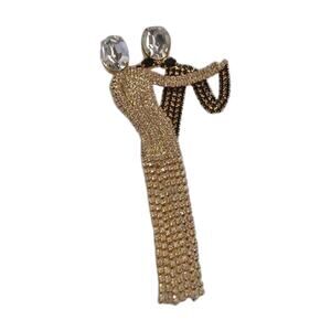 Butler & Wilson Vintage Dancing Couple Brooch, Crystal Rhinestone Statement Pin